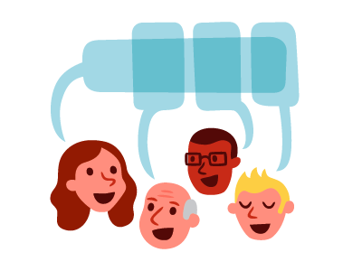 Conversations with Strangers conversation illustration speech bubble spot talking vector