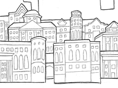 Little Buildings architecture buildings city illustration sketch