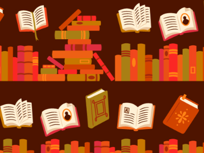 Books Books Books books bookshelf illustration library pattern reading vector