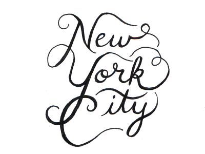 New York City design hand lettered lettering new york city script sketch