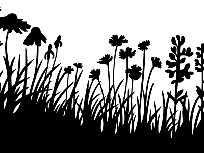 Grass and Flowers field flowers grass illustration landscape silhouette vector