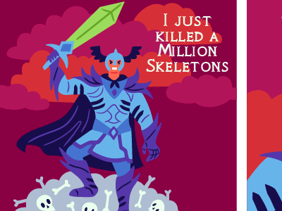 A Million Skeletons comic illustration skeletons sword twitter vector warrior