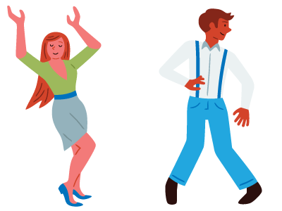 Two more animated dancers animation dancing gif illustration vector