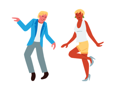 Dancers completed animation dancing gif illustration vector