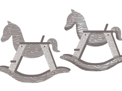 Flat or Shaded? illustration rocking horse vector wood grain
