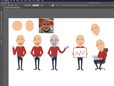 Biighead character design flatdesign illustrator work in progress