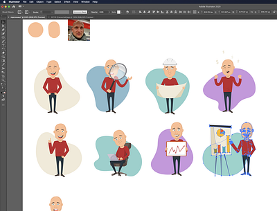 Bighead-in-progress character design flatdesign illustrator work in progress
