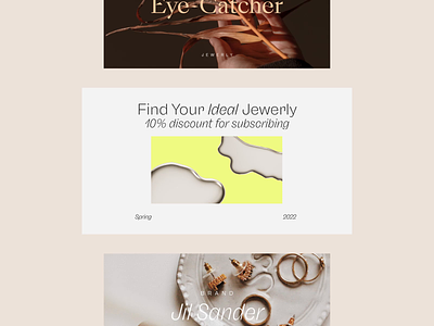 Eye-Catcher Jewelry aesthetics branding design elegant graphic design jewelry jewelry brand minimalism screens style