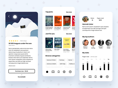 Ebook Store - Mobile App app app ui app ui design application design application ui design ebook ebook store minimal mobile app mobile design mobile ui native app store ui vue.js web