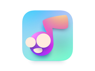 FaceMusic app icon app bright face icon logo music note