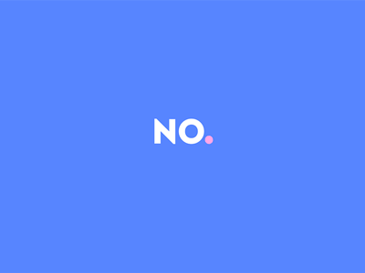 No and dots. Simple animation with particles animation blue deny dot minimal no particle simple