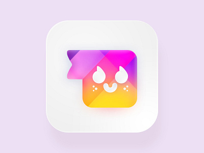 Bright funny cute face icon app