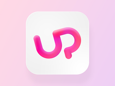 up logo icon for app app gloss icon letters pink purple simple up