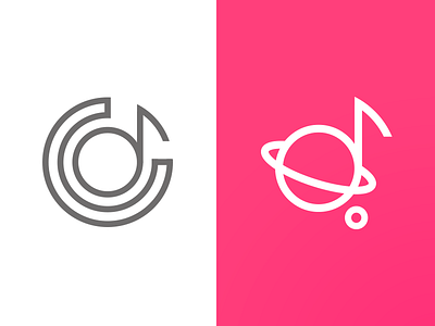 Cosmic note. Music space logo for vocal studio