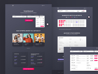 Ticketbus.by website design conception buses conception design gray simple ticket ui user website