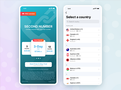 Second Number app redesign.