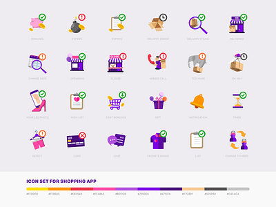 Icon Set For Shopping App