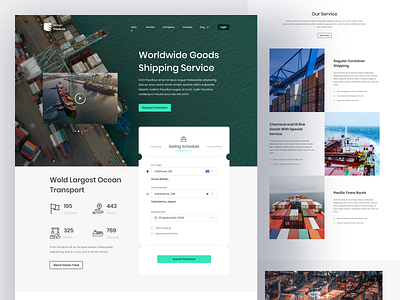 Ocean Track Cargo Shipping landing page explore