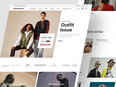 Fashion and retail landing page shpntry