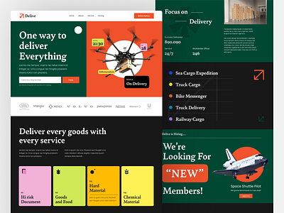 Delive Shipping and cargo Landing page exploration full page