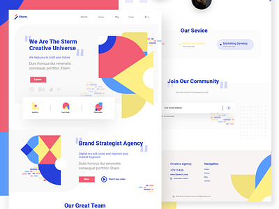 Geometric shape landing page exploration storm.