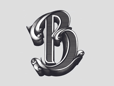B, as in Best b hand lettering illumination lettering procreate typography
