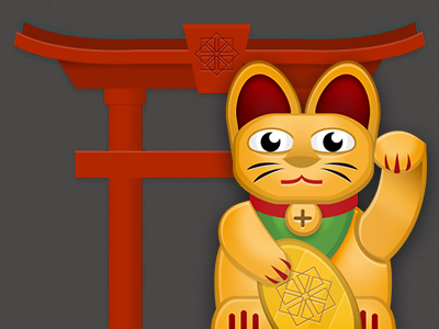 Centos Cat cat catn centos gold illustration japan waving