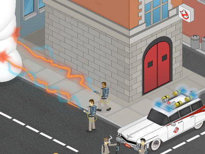 Ghostbusters ecto one ghostbusters illustration isometric vector