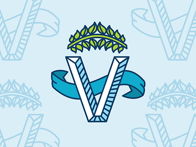 Victorious V illustration logo monoline