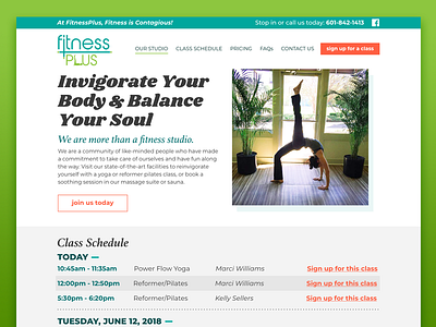 FitnessPlus Website clean desktop preview web design website white space yoga