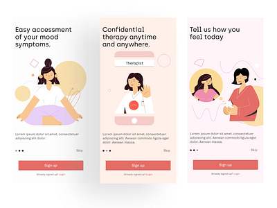 Daily UI 001 sign up concept 404 dailyui 001 illustraion login meditation minimal mother setup therapy ui uiux walkthrough woman