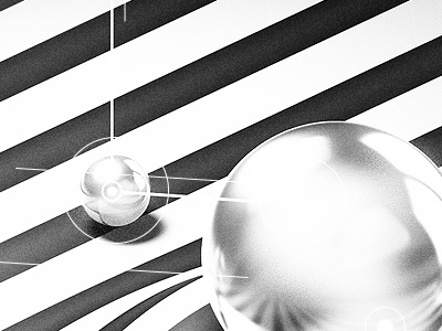 Connection 3d blackwhite design orbs