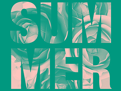 Summer design emerald green flowers summer typography