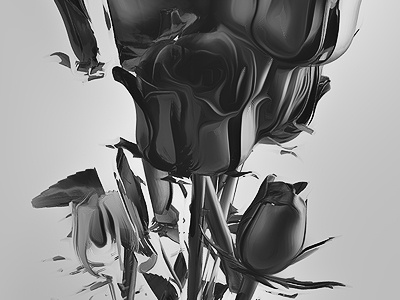 Black Flowers 3d black c4d cinema4d dark design flowers
