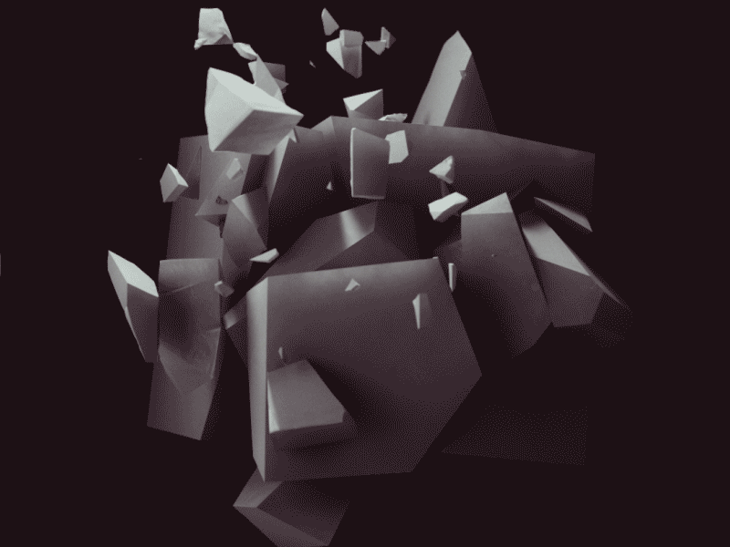 Cube explosion 3d animation dark gif loop mograph motion graphics