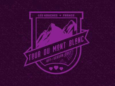 Tour Du Mont Blanc badge logo mountains purple