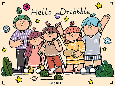 Hello dribbble debut hello dribbble illustration procreate short
