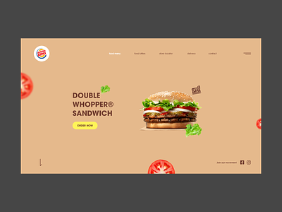 Burger King Redesign adobexd concept header landing page modern ui userinterface ux