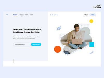 Remote Solutions adobexd concept header landing page minimalistic modern saas design ui userinterface ux