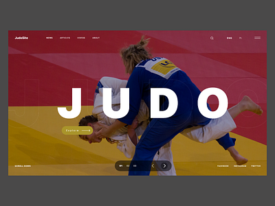 Judo News Site adobexd articles header landing page martial arts news sport ui ux website