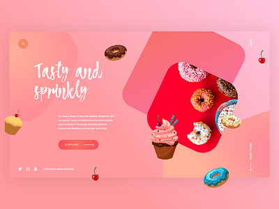 Donuts adobe xd adobexd app concept e commerce header landing landing page minimalistic modern store typography ui userinterface ux vector web design website