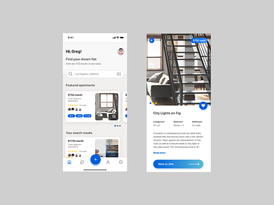 Rent apartment app app clean design gradients interface ios minimal renting renting app simple ui user interface ux ux design