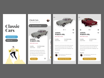 Classic Cars adobexd app cars concept e commerce interface ios app modern ui ui design uiux design userinterface ux