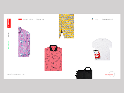 Supreme Redesign adobexd brutal design brutal design ui brutal ux brutalist design brutalist ui concept e commerce header landing landing page minimalistic modern store typography ui userinterface ux website