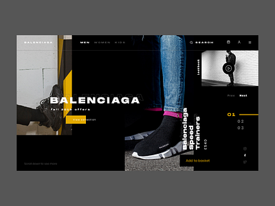 Take on Balenciaga Redesign adobexd brutalism brutalist concept landing page minimalistic ui ux web design website