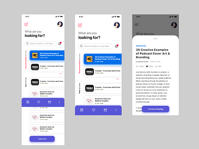 Exploration for article app adobexd app application concept design interface interface design ios app mobile app modern ui uidesign userinterface ux