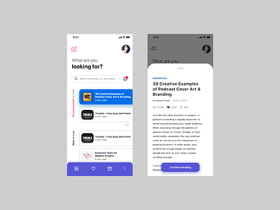 Article reading app adobexd app application concept design interface interface design ios app minimalistic mobile app mobile ui ui userinterface ux