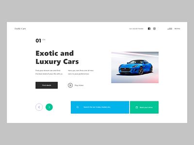 Exotic and Luxury cars adobexd car dealership cars concept design e commerce header landing page minimalistic modern store ui userinterface ux web design website