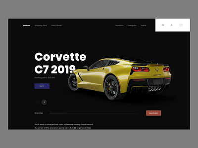 Corvette dealer shop adobexd concept landing page minimalistic modern ui userinterface ux website