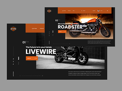 Harley-Davidson Exploration adobe xd concept header landing page minimalistic modern ui userinterface ux web design website